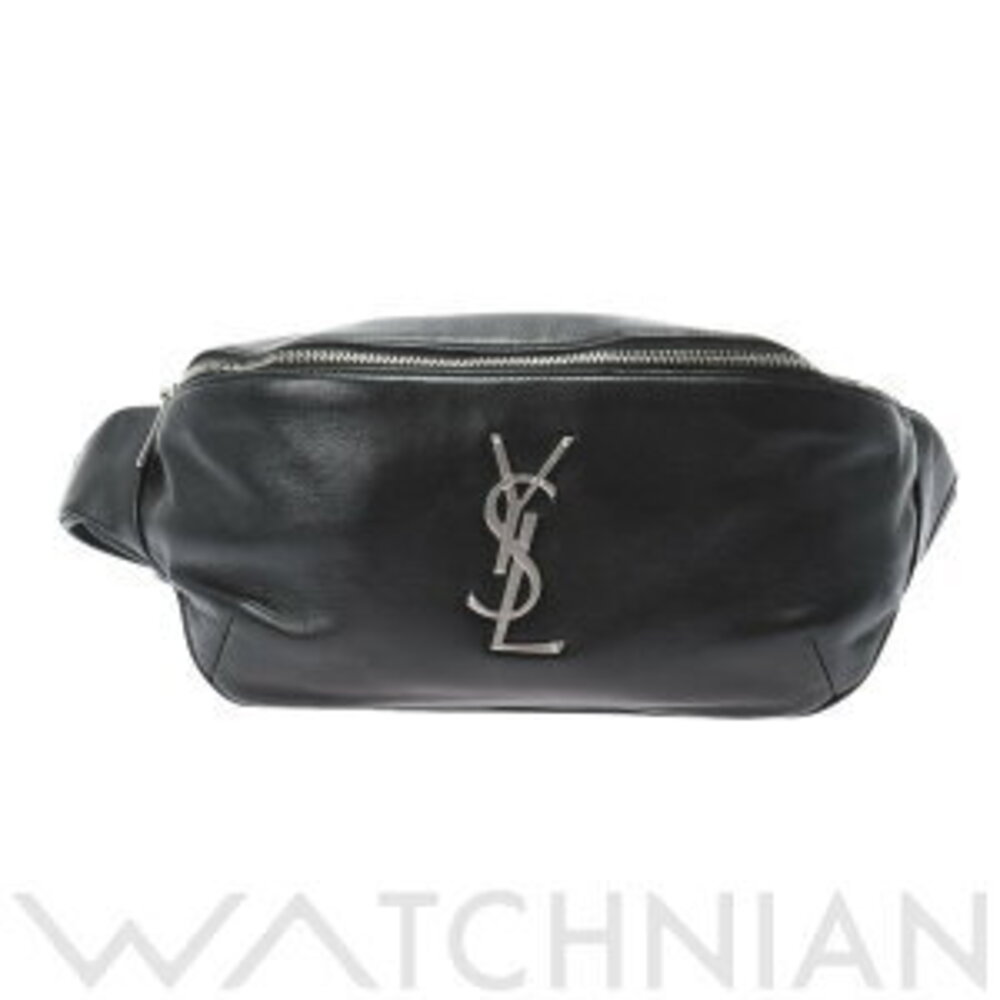 Saint Laurent Monogram Belt Bag Black Leather Body